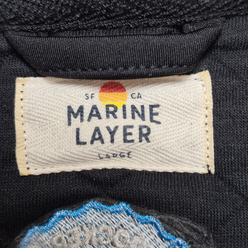 Marine Layer Corbet Quilted Vest Mens Large Black Full Zip - Picture 3 of 11